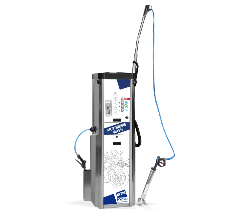 Lavage moto haute pression en colonne